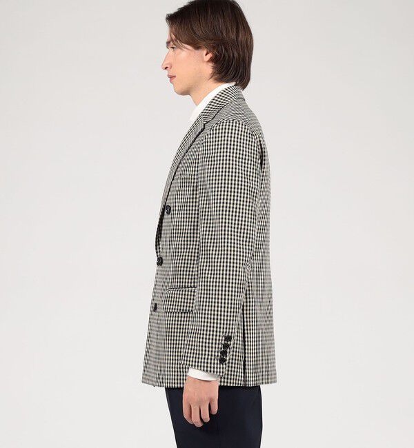 TOMORROWLAND MENS「TOMORROWLAND PILGRIM シルクカシミア ギンガムチェック ダブルブレステッド6Bジャケット」|テーラードジャケット|
