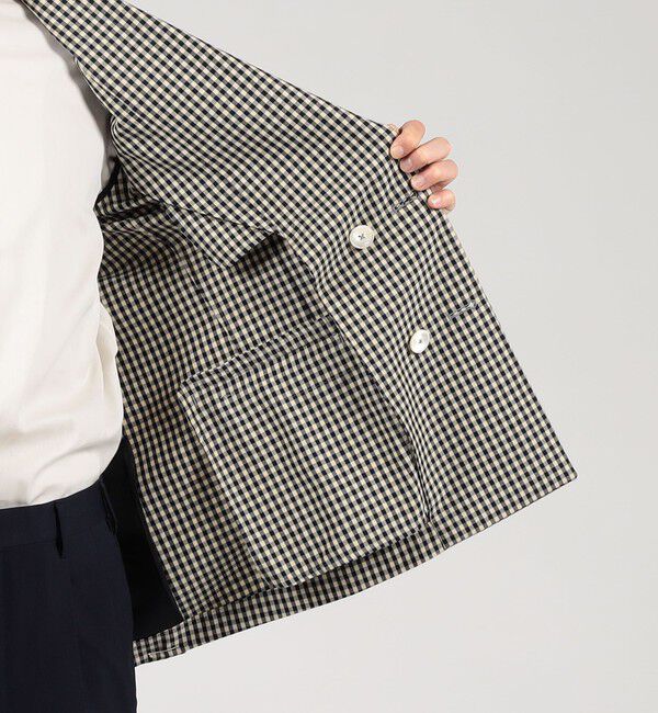 TOMORROWLAND MENS「TOMORROWLAND PILGRIM シルクカシミア ギンガムチェック ダブルブレステッド6Bジャケット」|テーラードジャケット|