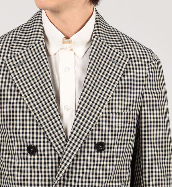 TOMORROWLAND MENS「TOMORROWLAND PILGRIM シルクカシミア ギンガムチェック ダブルブレステッド6Bジャケット」|テーラードジャケット|