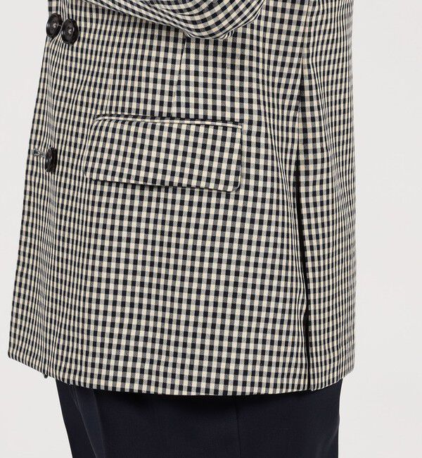 TOMORROWLAND MENS「TOMORROWLAND PILGRIM シルクカシミア ギンガムチェック ダブルブレステッド6Bジャケット」|テーラードジャケット|