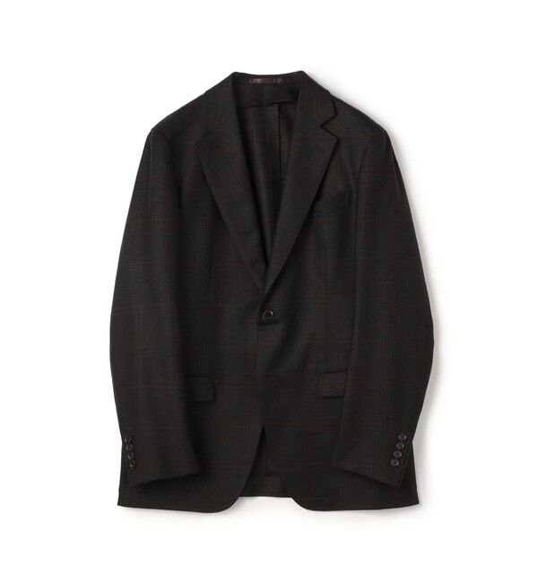 TOMORROWLAND MENS「シルクウール シングルブレステッド 2Bジャケット DI PRAY」|テーラードジャケット|48 ブラウンチェック