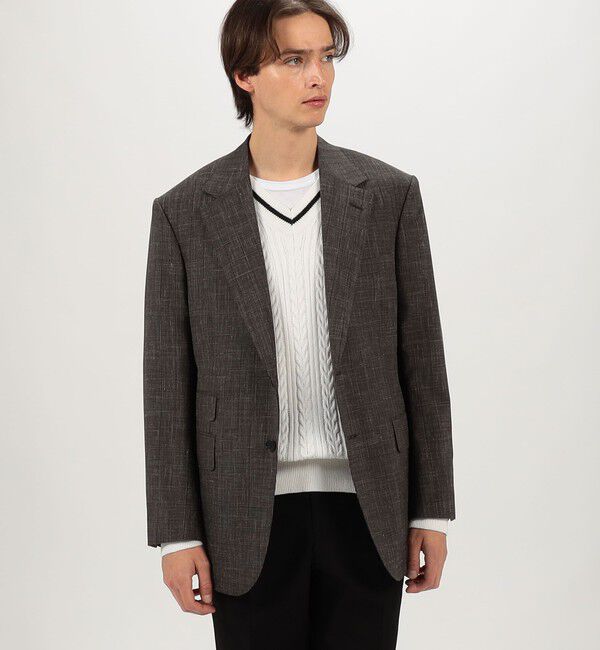 TOMORROWLAND MENS「ウールシルクリネン シングルブレステッド2Bジャケット ROGNA」|テーラードジャケット|