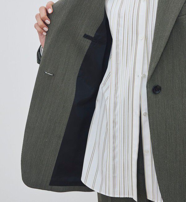 DES PRES「【WEB先行予約】ハイツイストカルゼ ラウンドショルダーシングルジャケット」|テーラードジャケット|