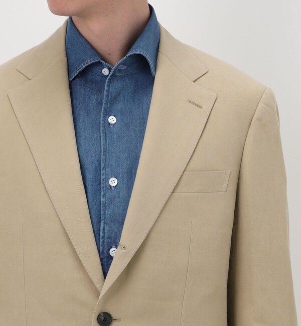 TOMORROWLAND MENS「シルクコットンリネン シングルブレステッド 3Bジャケット」|テーラードジャケット|