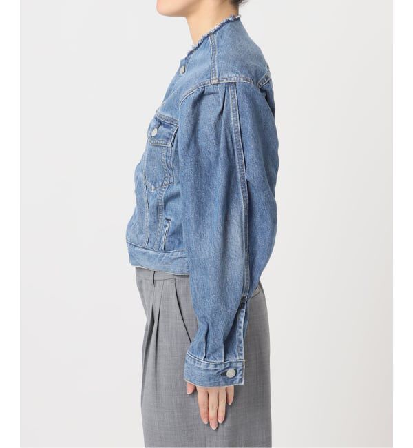  「カーブスリーブショートデニムジャケット」|デニムジャケット|