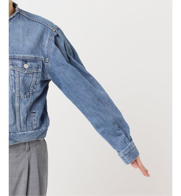  「カーブスリーブショートデニムジャケット」|デニムジャケット|