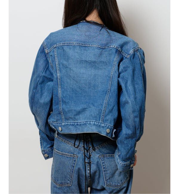  「カーブスリーブショートデニムジャケット」|デニムジャケット|