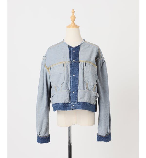  「カーブスリーブショートデニムジャケット」|デニムジャケット|