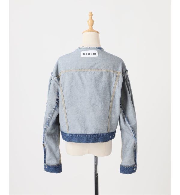  「カーブスリーブショートデニムジャケット」|デニムジャケット|