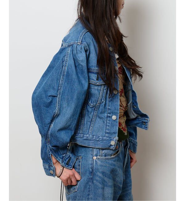  「カーブスリーブショートデニムジャケット」|デニムジャケット|