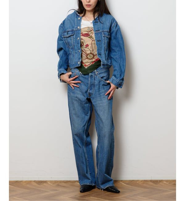  「カーブスリーブショートデニムジャケット」|デニムジャケット|