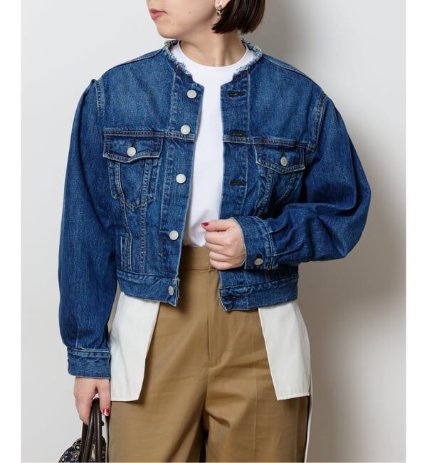  「カーブスリーブショートデニムジャケット」|デニムジャケット|