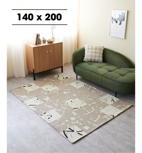journal standard Furniture「LINEPATCH RUG 140&times;200　ラインパッチラグ」|その他|ベージュ