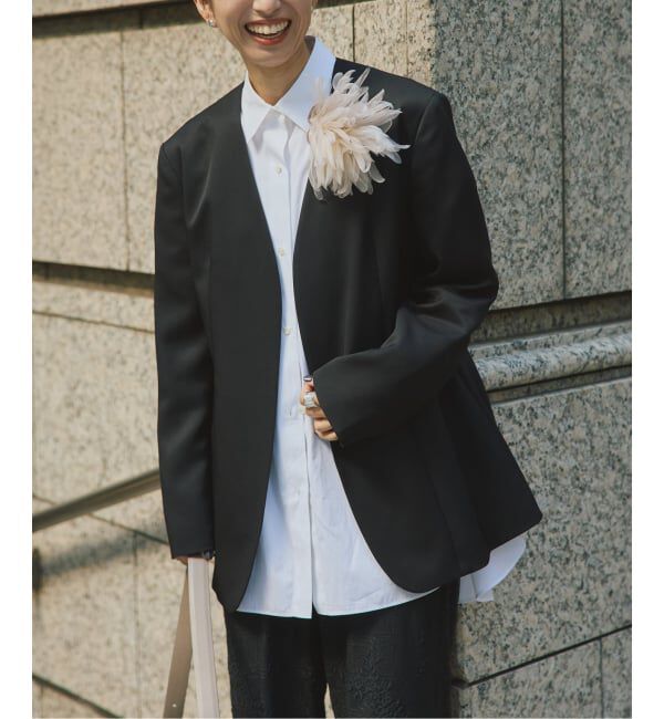 VERMEIL par iena「ドライツイルノーカラージャケット」|ノーカラージャケット|