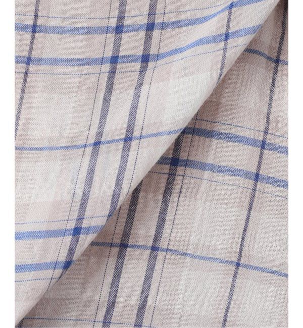 IENA「《新色/追加》シャーリングチェックショートシャツ」|シャツ・ブラウス|