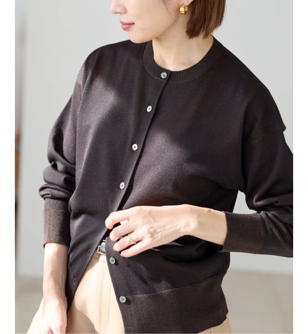 IENA「《新色あり/追加2》LEVITAロングスリーブカーディガン」|カーディガン|