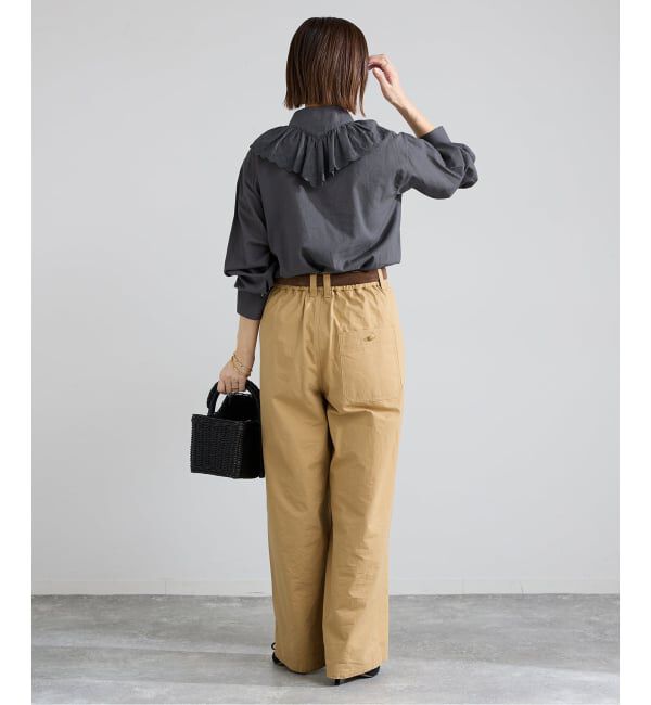 IENA「ドビーカットワークフリルブラウス」|シャツ・ブラウス|