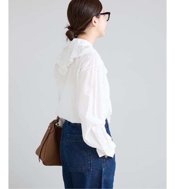 IENA「ドビーカットワークフリルブラウス」|シャツ・ブラウス|