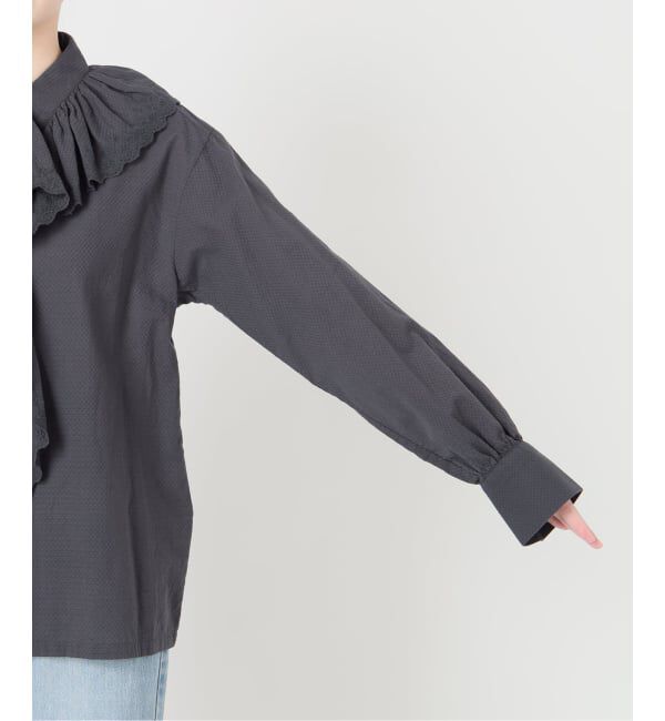 IENA「ドビーカットワークフリルブラウス」|シャツ・ブラウス|