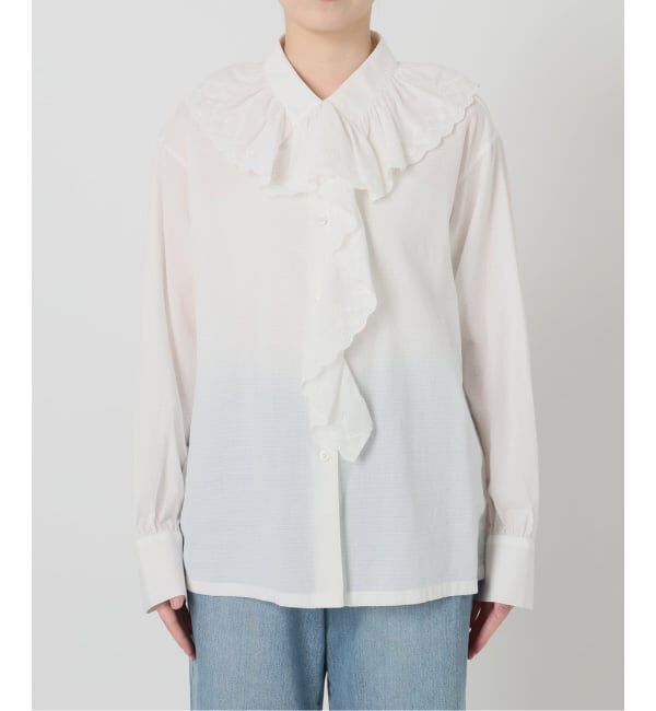 IENA「ドビーカットワークフリルブラウス」|シャツ・ブラウス|