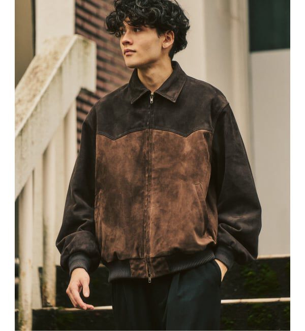 417 EDIFICE「ラムスエード ジップヨークジャケット」|ライダースジャケット|