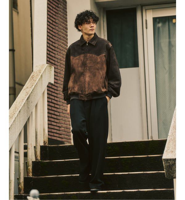 417 EDIFICE「ラムスエード ジップヨークジャケット」|ライダースジャケット|