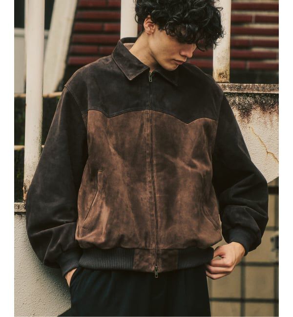 417 EDIFICE「ラムスエード ジップヨークジャケット」|ライダースジャケット|