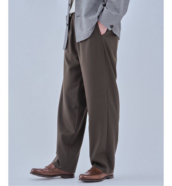 EDIFICE「《予約》ウール リラックスパンツ」|スラックス|カーキ