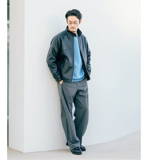 EDIFICE「ラム レザー ドライビング ブルゾン」|ライダースジャケット|