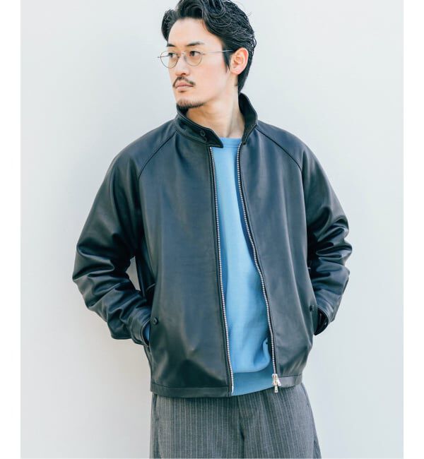 EDIFICE「ラム レザー ドライビング ブルゾン」|ライダースジャケット|