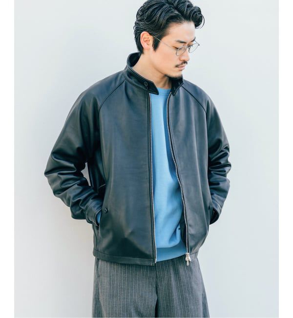 EDIFICE「ラム レザー ドライビング ブルゾン」|ライダースジャケット|