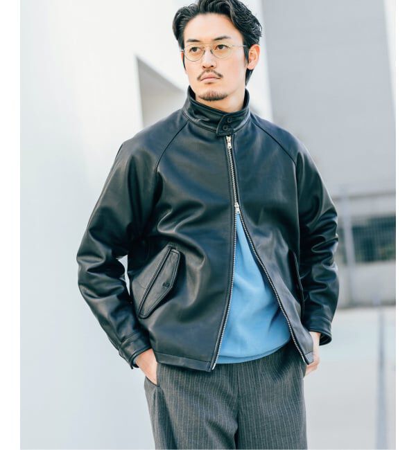 EDIFICE「ラム レザー ドライビング ブルゾン」|ライダースジャケット|