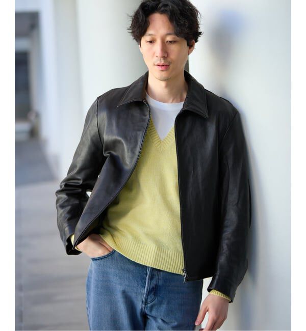EDIFICE「ラム アンティーク レザー ジャケット」|ライダースジャケット|