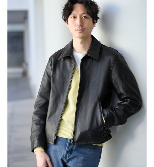 EDIFICE「ラム アンティーク レザー ジャケット」|ライダースジャケット|