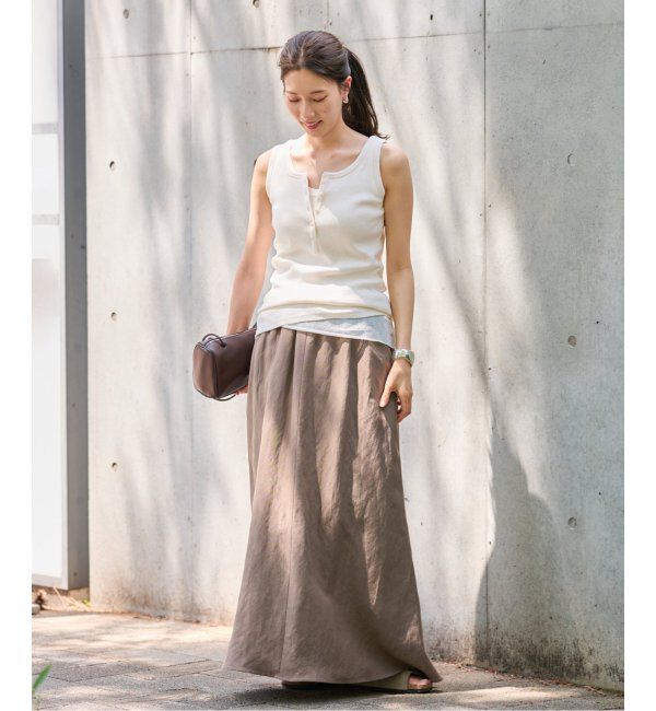 FRAMeWORK「コットンLINENテレコヘンリータンクトップ」|Tシャツ・カットソー|