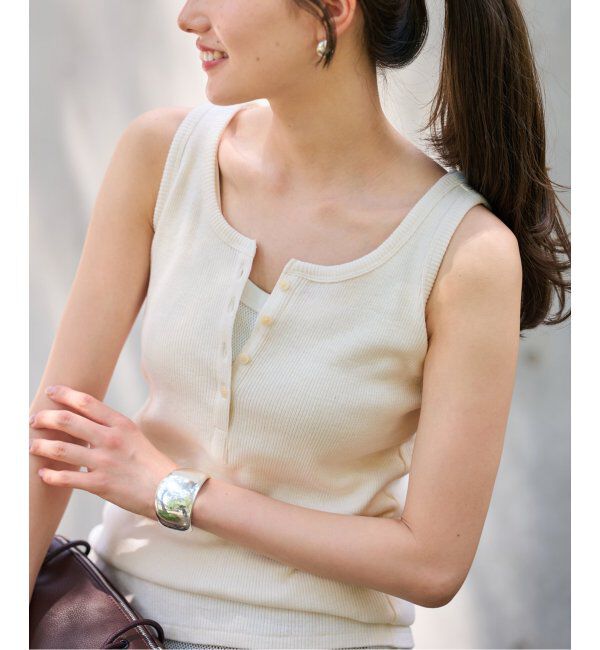 FRAMeWORK「コットンLINENテレコヘンリータンクトップ」|Tシャツ・カットソー|