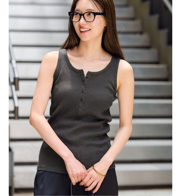 FRAMeWORK「コットンLINENテレコヘンリータンクトップ」|Tシャツ・カットソー|