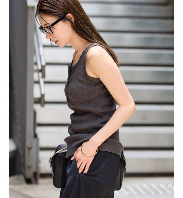 FRAMeWORK「コットンLINENテレコヘンリータンクトップ」|Tシャツ・カットソー|