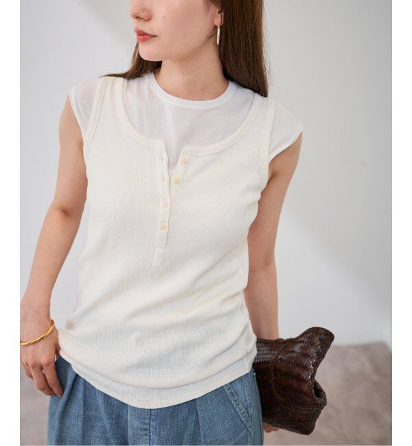 FRAMeWORK「コットンLINENテレコヘンリータンクトップ」|Tシャツ・カットソー|ホワイト