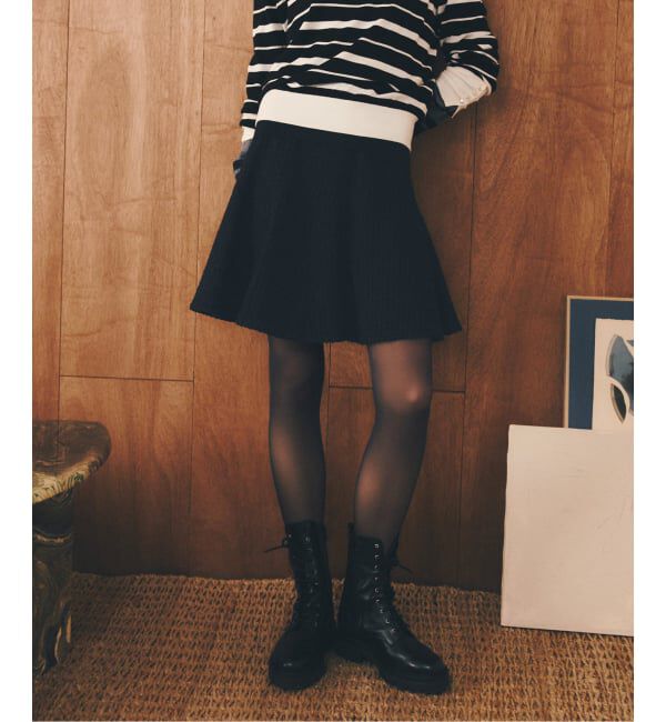  「【洗える】フレアミニスカート」|スカート|ブラック