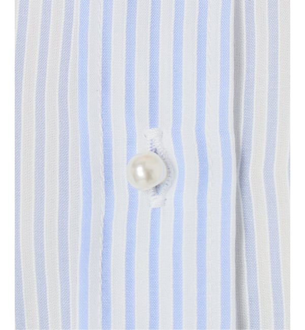  「《予約》【洗える】ストライプシアーギャザーシャツ」|シャツ・ブラウス|