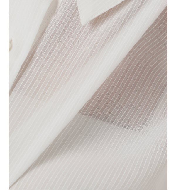  「《予約》【洗える】ストライプシアーギャザーシャツ」|シャツ・ブラウス|