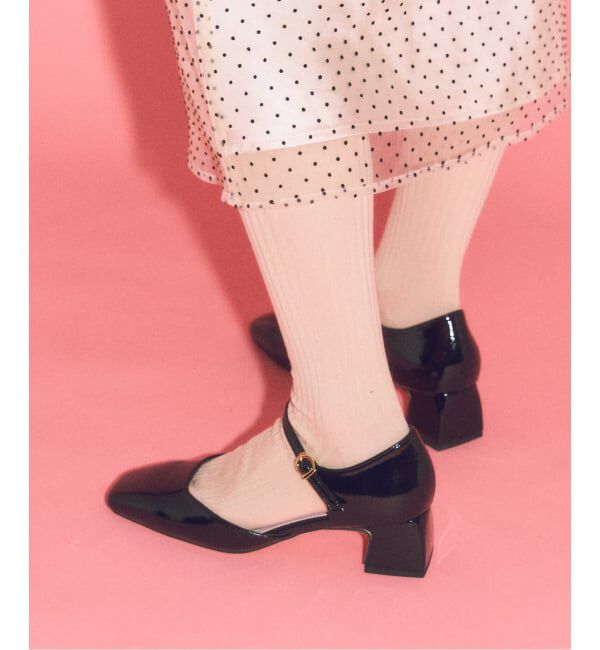  「LE TALON&times;HAPPY MANIA4.5cmスクエアセパレートパンプス」|パンプス|ブラック B