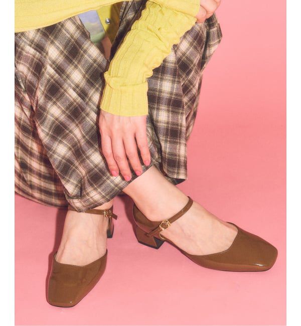  「LE TALON&times;HAPPY MANIA4.5cmスクエアセパレートパンプス」|パンプス|キャメル