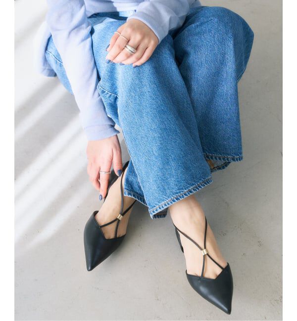  「《追加予約》ポインテッドメタルクロスストラップフラット」|その他|