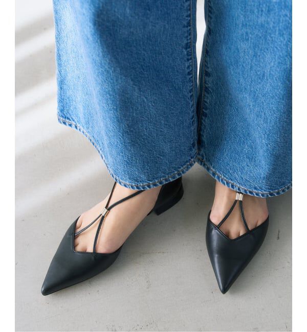  「《追加予約》ポインテッドメタルクロスストラップフラット」|その他|