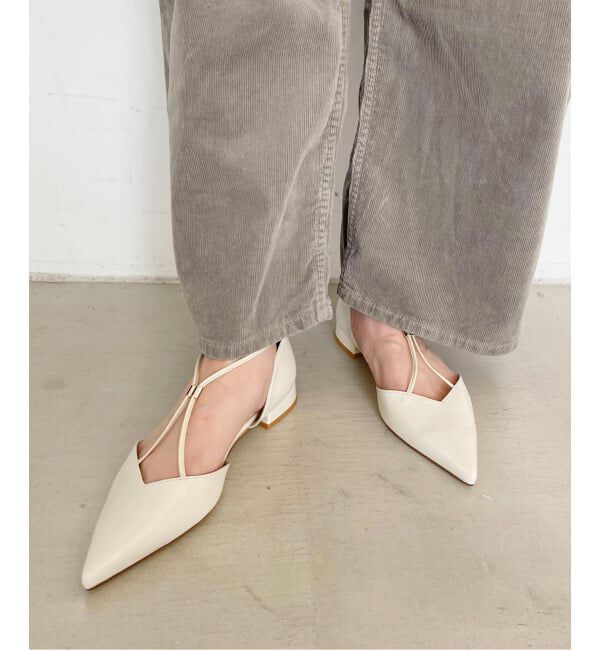  「《追加予約》ポインテッドメタルクロスストラップフラット」|その他|