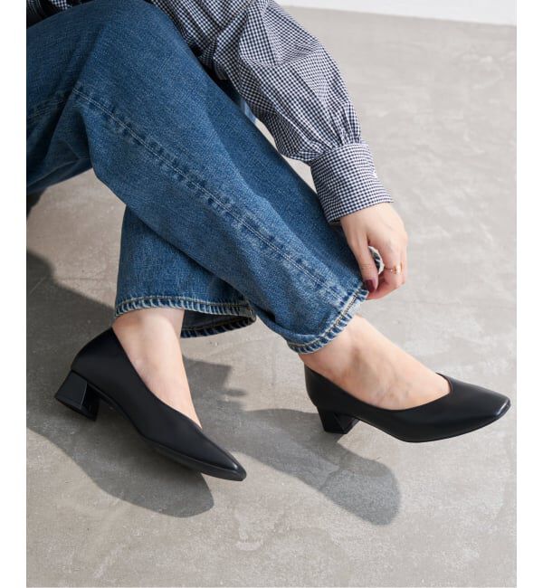  「《追加》4cmスクエアVカットパンプス」|パンプス|