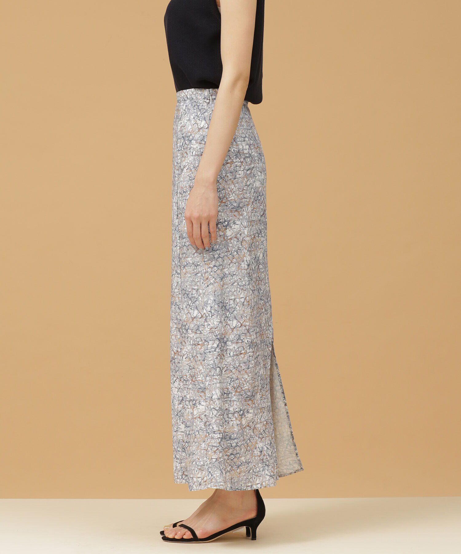 nano･universe「ぼかしプリントロングスカート」|スカート|