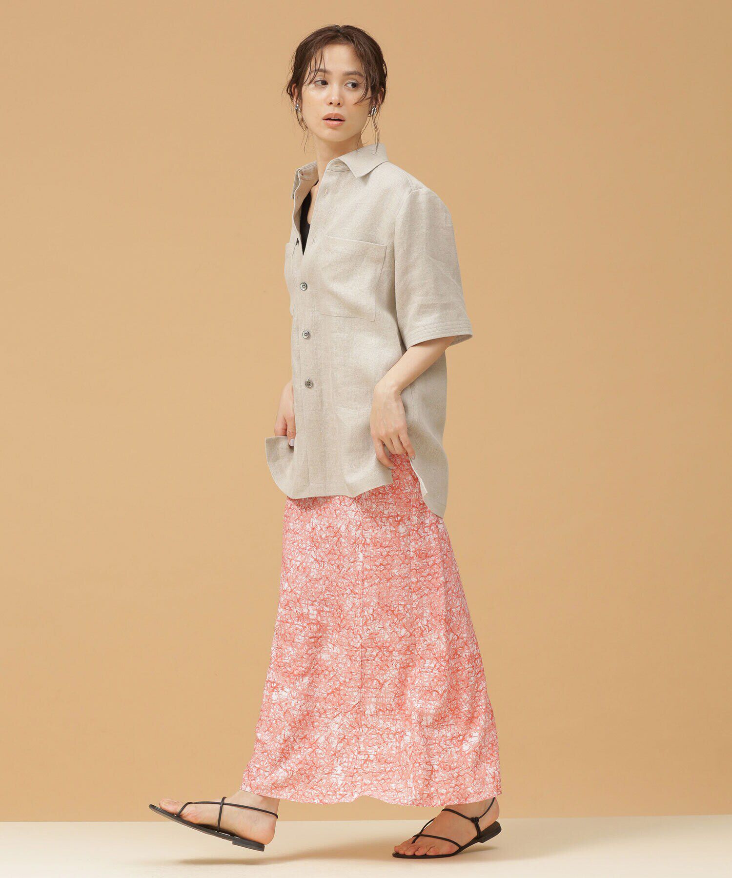 nano･universe「ぼかしプリントロングスカート」|スカート|